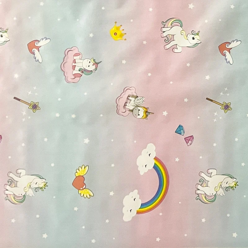 Wachstuch Tischdecke 06181-00 Einhorn Regenbogen Wolken eckig rund oval
