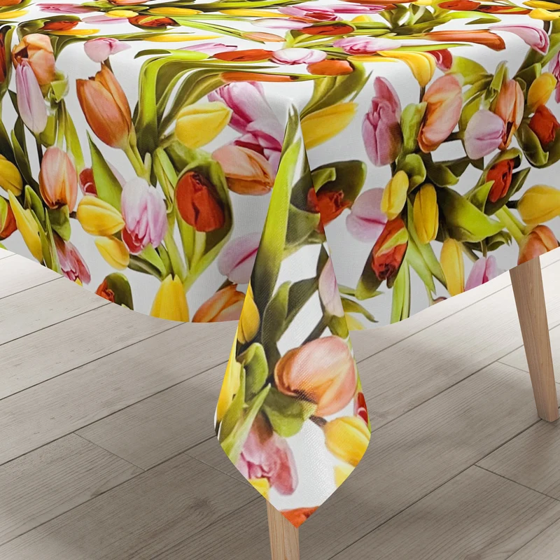 Wachstuch Tischdecke Meterware M19218 Frühjahr Tulpen Blumen eckig rund oval