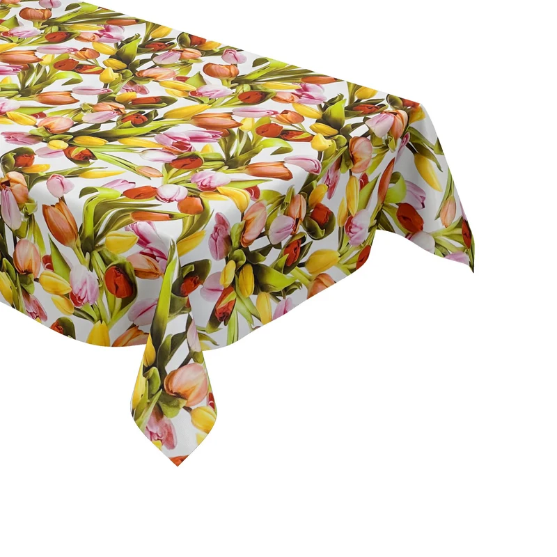 Wachstuch Tischdecke Meterware M19218 Frühjahr Tulpen Blumen eckig rund oval