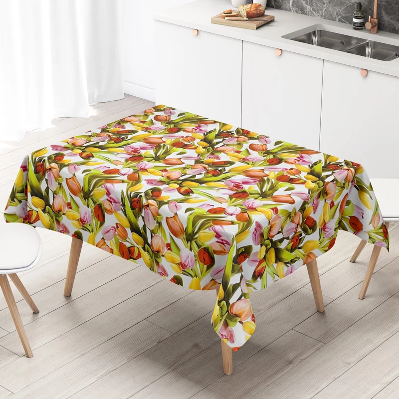 Wachstuch Tischdecke Meterware M19218 Frühjahr Tulpen Blumen eckig rund oval