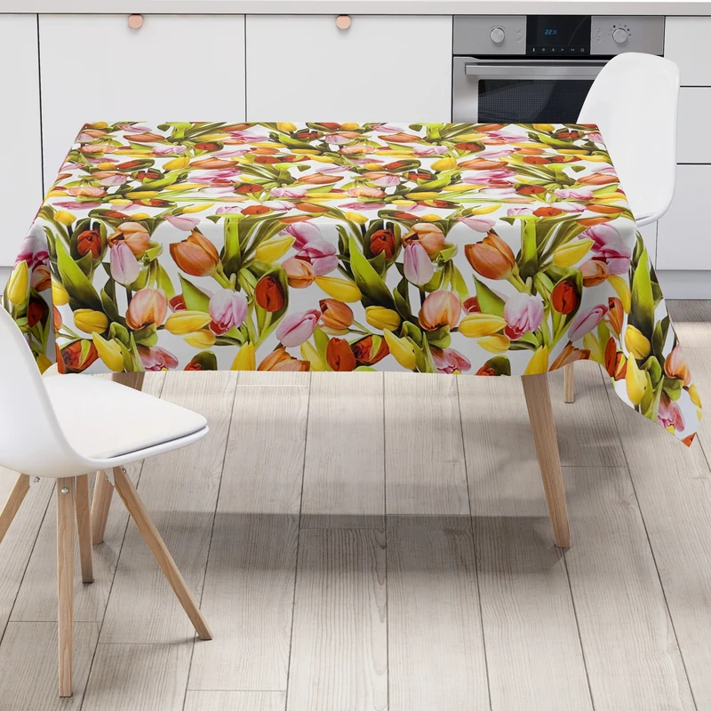 Wachstuch Tischdecke Meterware M19218 Frühjahr Tulpen Blumen eckig rund oval