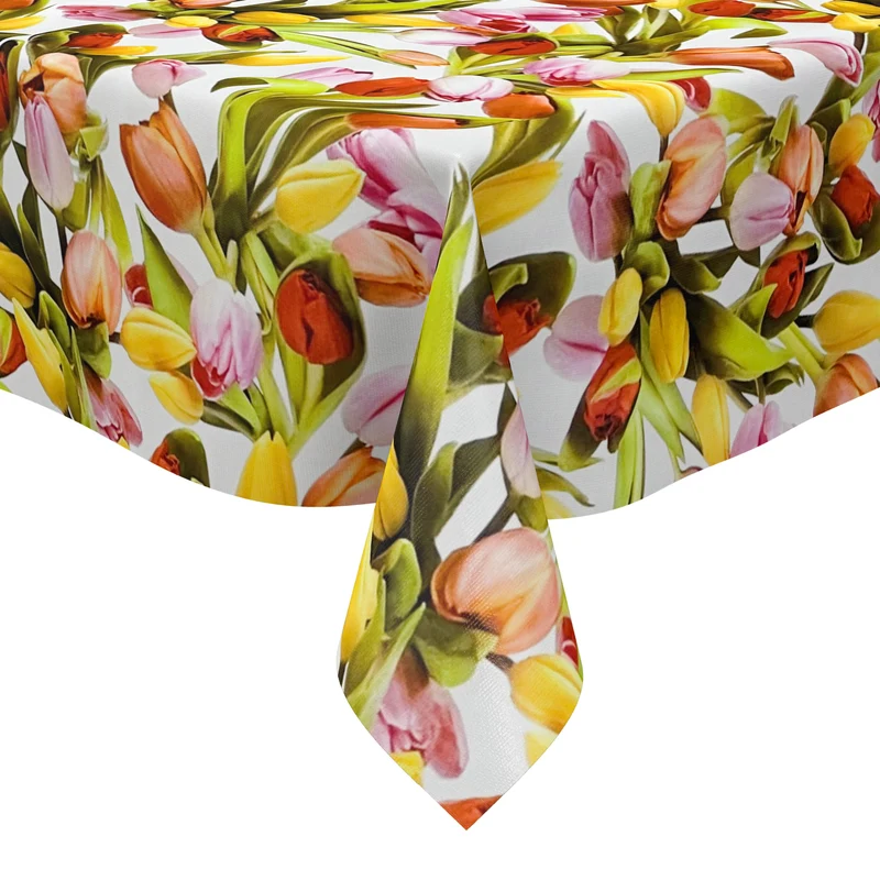Wachstuch Tischdecke Meterware M19218 Frühjahr Tulpen Blumen eckig rund oval