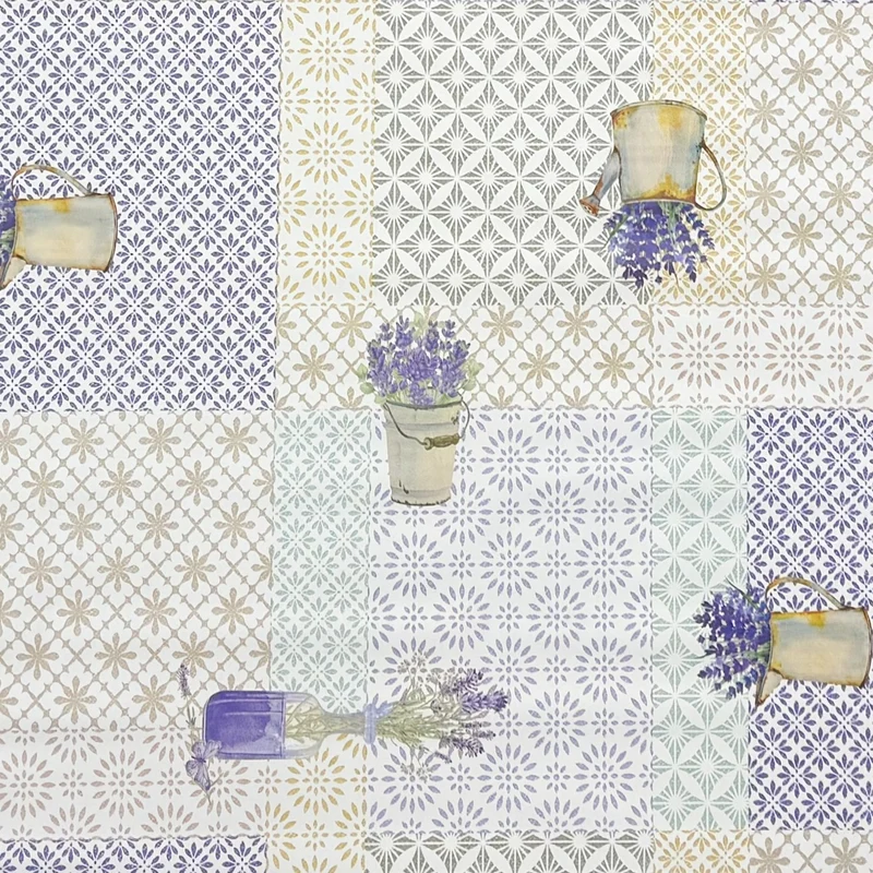 Wachstuch Tischdecke C142361 Provence Lavendel Ornamente eckig rund oval
