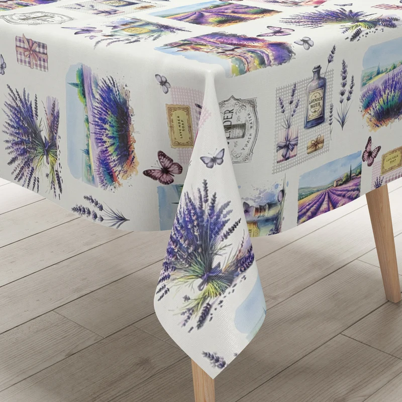 Wachstuch Tischdecke C142231 Provence Lavendel Blüten eckig rund oval