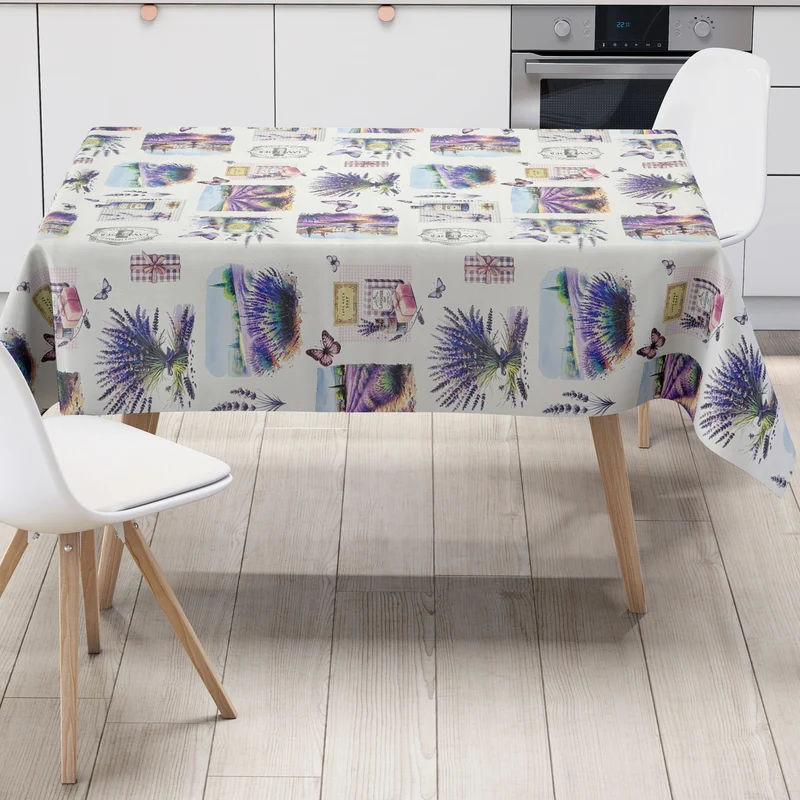 Wachstuch Tischdecke C142231 Provence Lavendel Blüten eckig rund oval