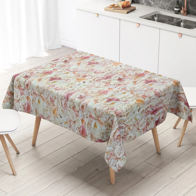 Wachstuch Tischdecke K150250 Rosenblüten Blütenmeer eckig rund oval