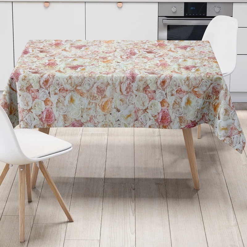 Wachstuch Tischdecke K150250 Rosenblüten Blütenmeer eckig rund oval