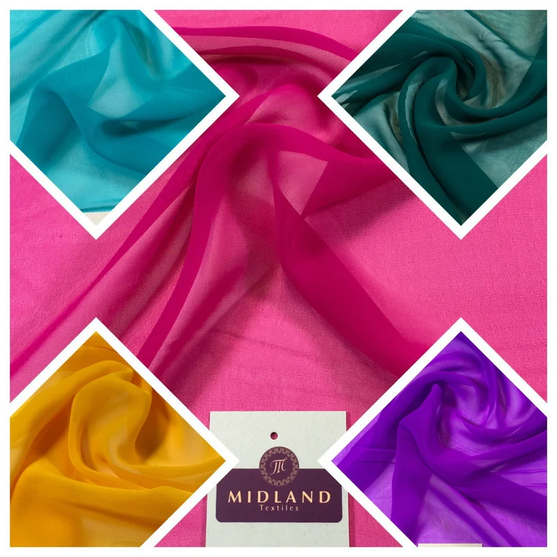Samples Only of Hi-Multi Caress Chiffon Sheer Fabric Semi-Transparent M608 Mtex