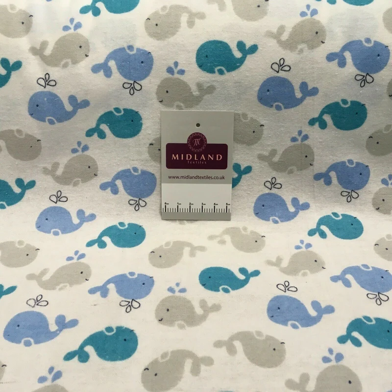 100% Brushed Cotton Wynciette Printed Fabric - £4.99/m - 150cm Wide - M1512