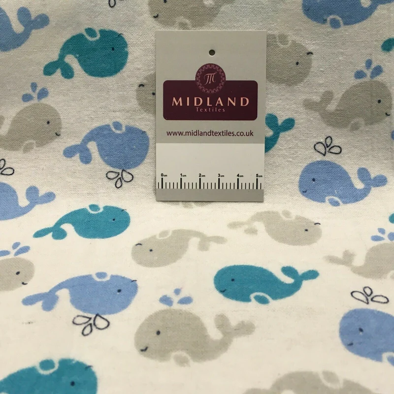 100% Brushed Cotton Wynciette Printed Fabric - £4.99/m - 150cm Wide - M1512