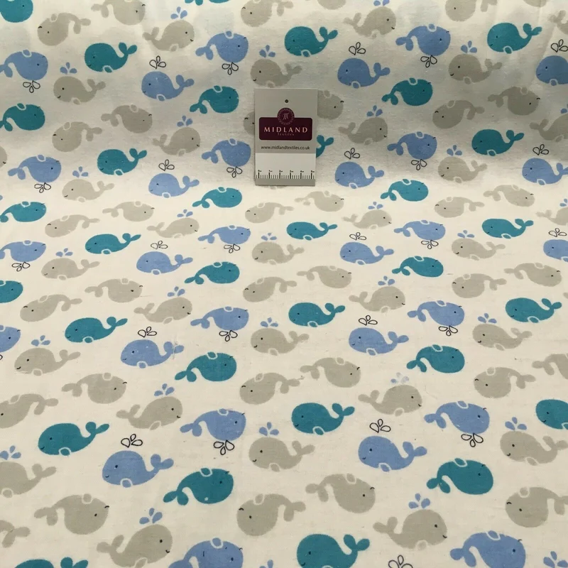 100% Brushed Cotton Wynciette Printed Fabric - £4.99/m - 150cm Wide - M1512