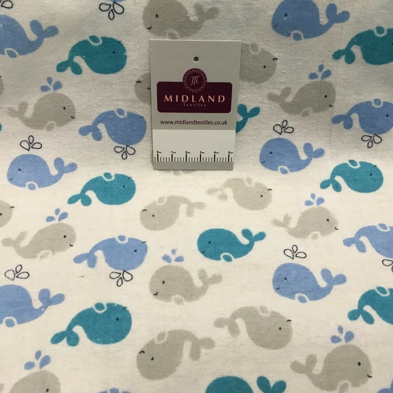 100% Brushed Cotton Wynciette Printed Fabric - £4.99/m - 150cm Wide - M1512
