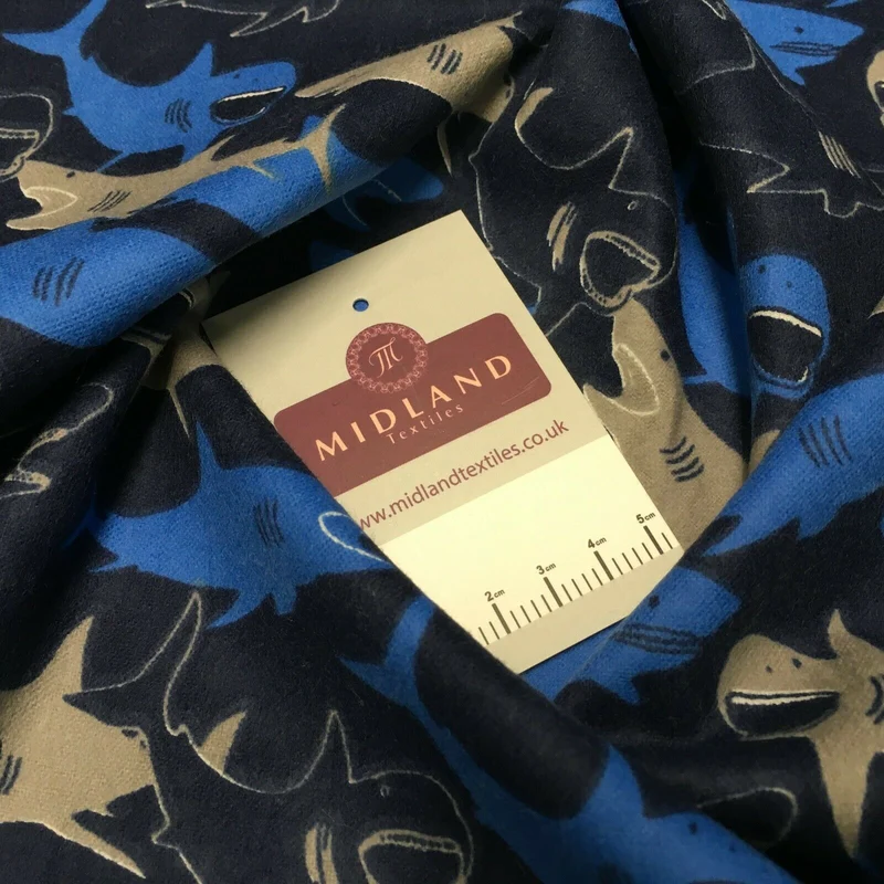 100% Brushed Cotton Wynciette Printed Fabric - £4.99/m - 150cm Wide - M1512
