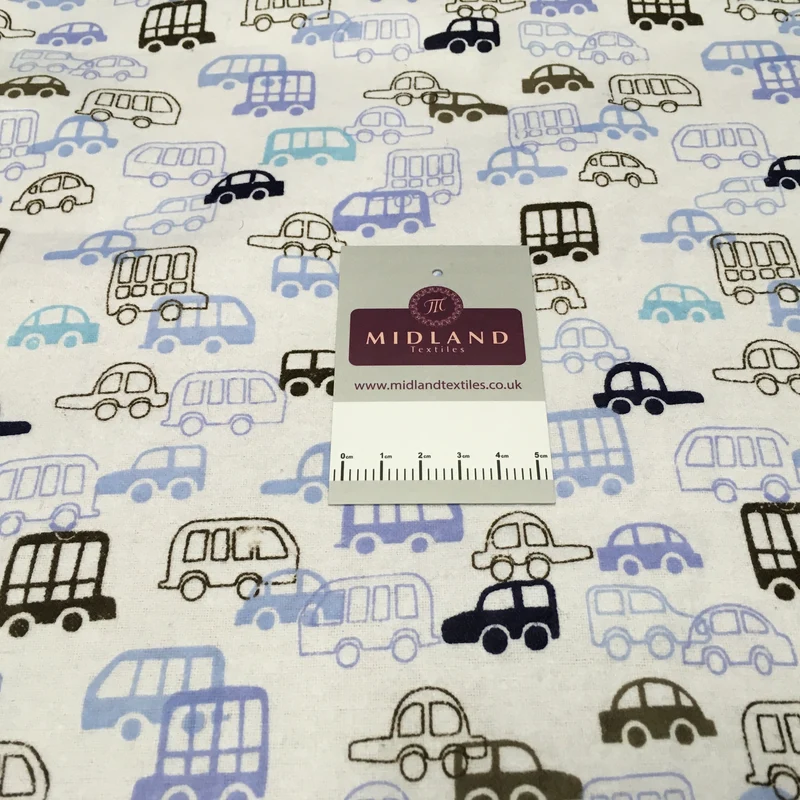 100% Brushed Cotton Wynciette Printed Fabric - £4.99/m - 150cm Wide - M1512