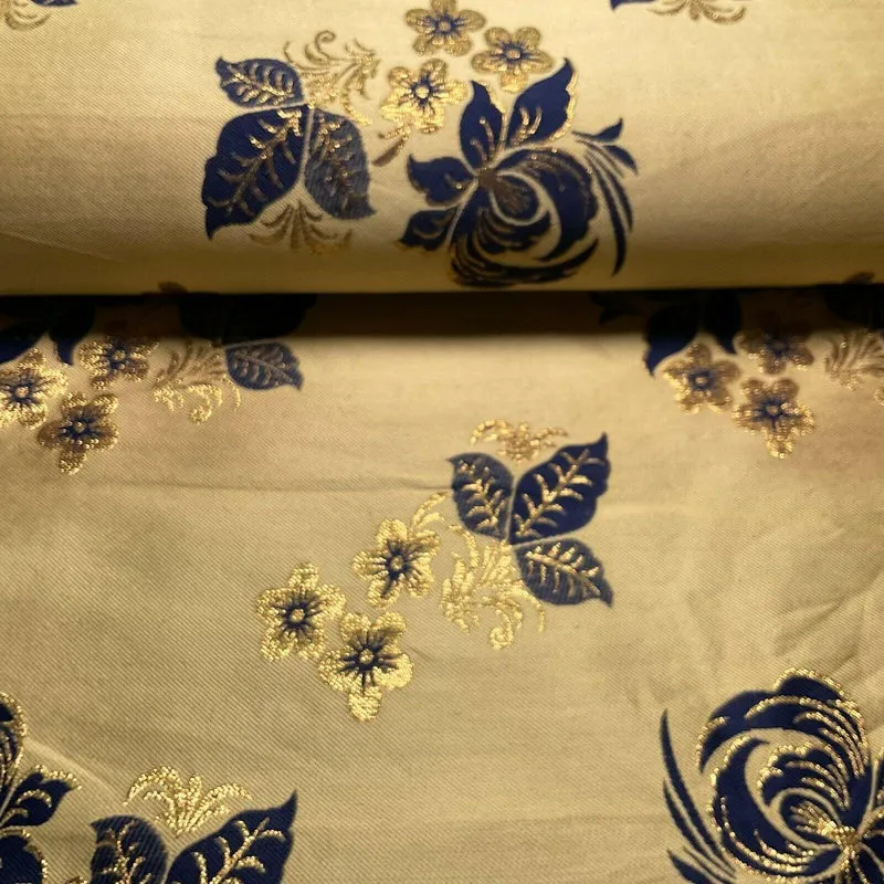Simple Floral Brocade Wedding Banarsi Waistcoat Fabric - £18.00/m - 127cm Wide - M1504