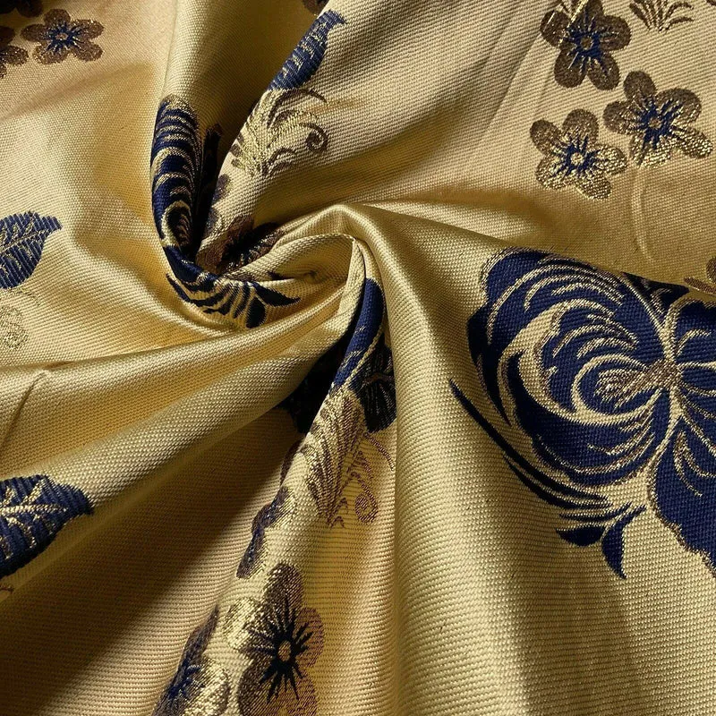 Simple Floral Brocade Wedding Banarsi Waistcoat Fabric - £18.00/m - 127cm Wide - M1504