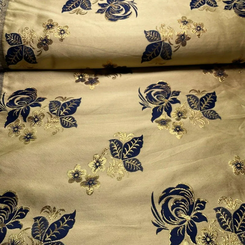 Simple Floral Brocade Wedding Banarsi Waistcoat Fabric - £18.00/m - 127cm Wide - M1504