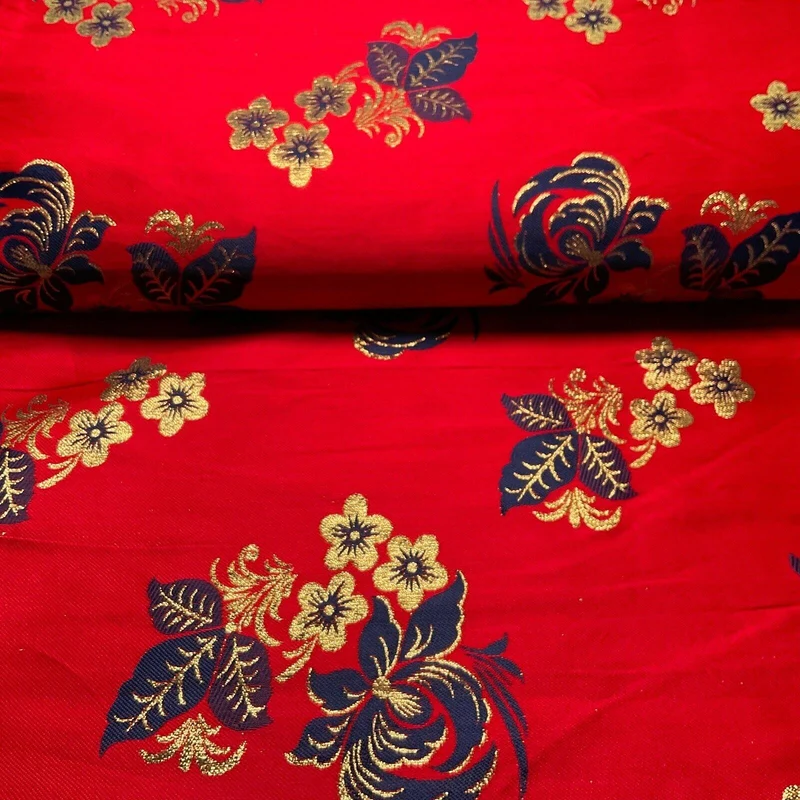 Simple Floral Brocade Wedding Banarsi Waistcoat Fabric - £18.00/m - 127cm Wide - M1504