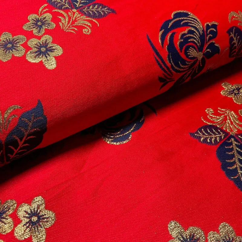 Simple Floral Brocade Wedding Banarsi Waistcoat Fabric - £18.00/m - 127cm Wide - M1504