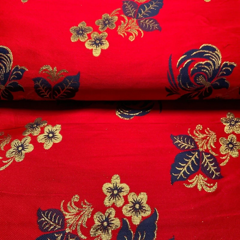 Simple Floral Brocade Wedding Banarsi Waistcoat Fabric - £18.00/m - 127cm Wide - M1504