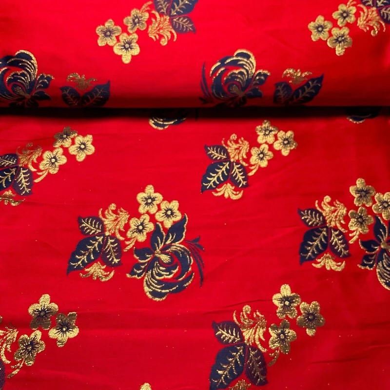 Simple Floral Brocade Wedding Banarsi Waistcoat Fabric - £18.00/m - 127cm Wide - M1504