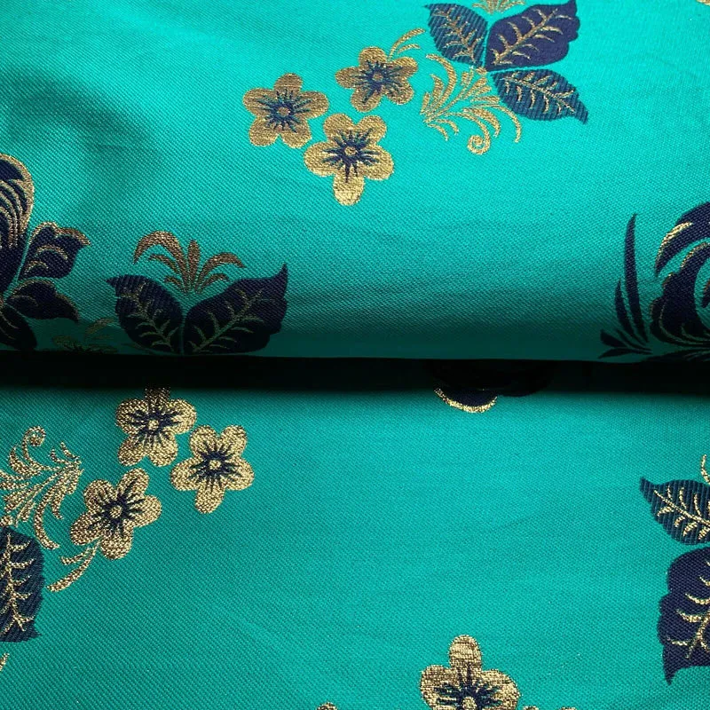 Simple Floral Brocade Wedding Banarsi Waistcoat Fabric - £18.00/m - 127cm Wide - M1504