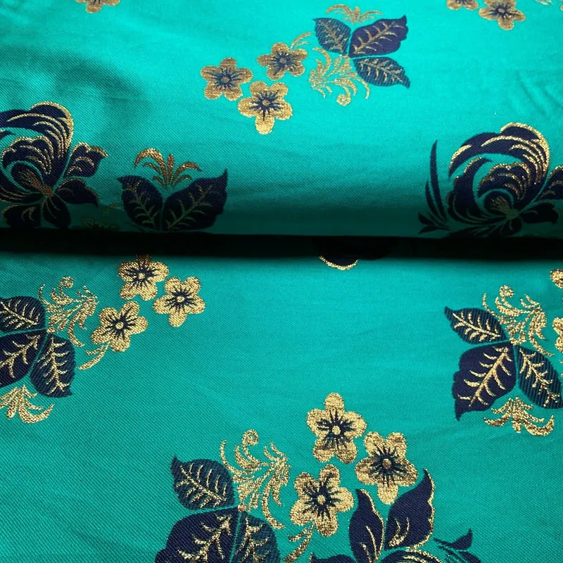 Simple Floral Brocade Wedding Banarsi Waistcoat Fabric - £18.00/m - 127cm Wide - M1504