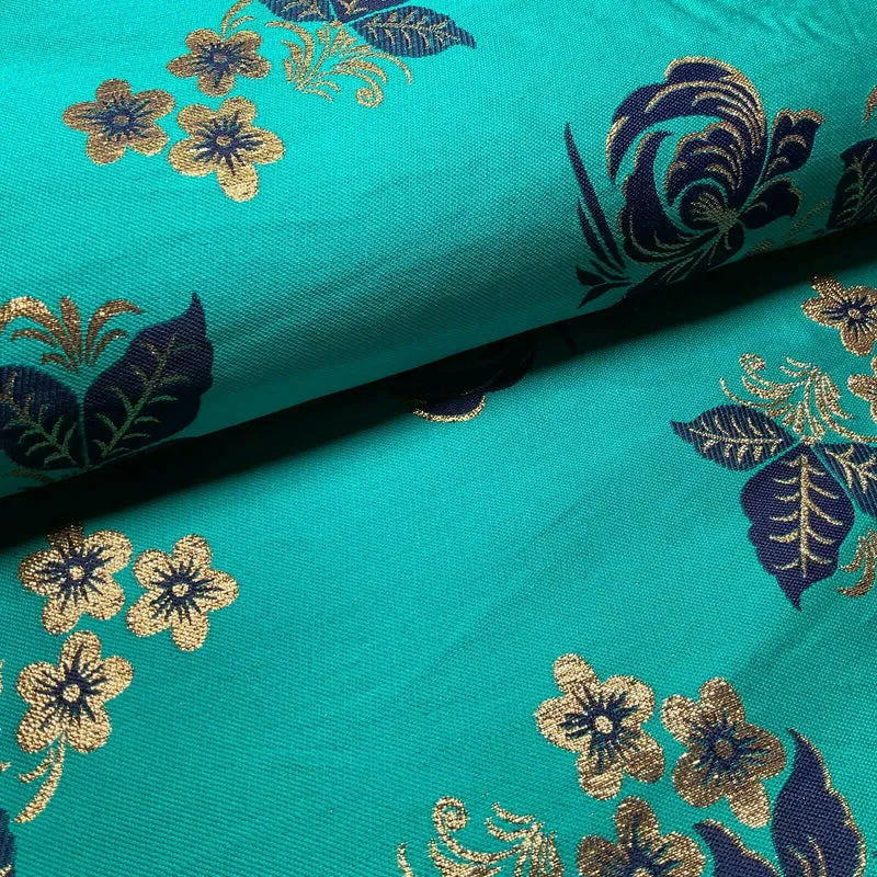 Simple Floral Brocade Wedding Banarsi Waistcoat Fabric - £18.00/m - 127cm Wide - M1504
