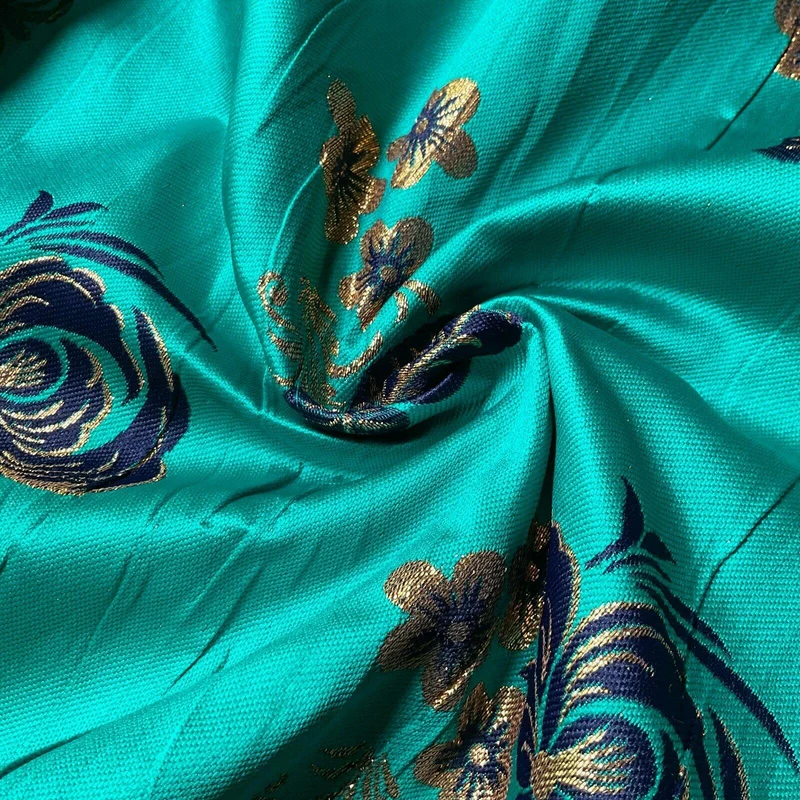 Simple Floral Brocade Wedding Banarsi Waistcoat Fabric - £18.00/m - 127cm Wide - M1504