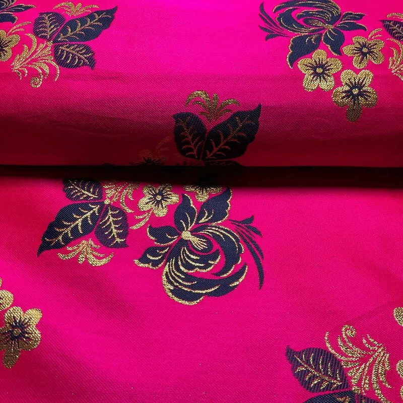 Simple Floral Brocade Wedding Banarsi Waistcoat Fabric - £18.00/m - 127cm Wide - M1504