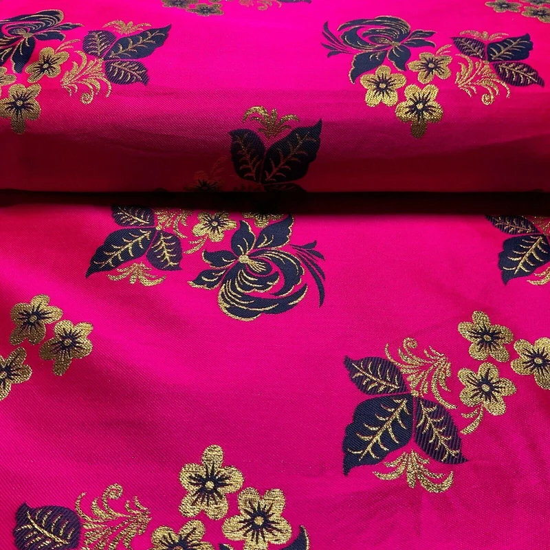 Simple Floral Brocade Wedding Banarsi Waistcoat Fabric - £18.00/m - 127cm Wide - M1504