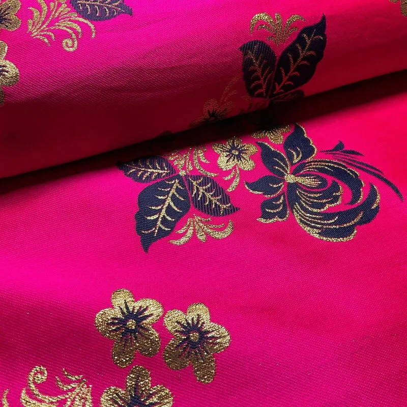 Simple Floral Brocade Wedding Banarsi Waistcoat Fabric - £18.00/m - 127cm Wide - M1504