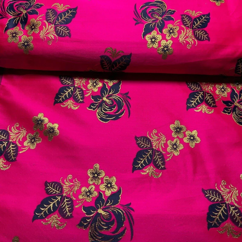 Simple Floral Brocade Wedding Banarsi Waistcoat Fabric - £18.00/m - 127cm Wide - M1504