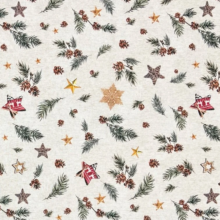 textile Tischdecke Jacquard beschichtete Baumwolle Weihnachten HOGUI 60359 eckig rund oval
