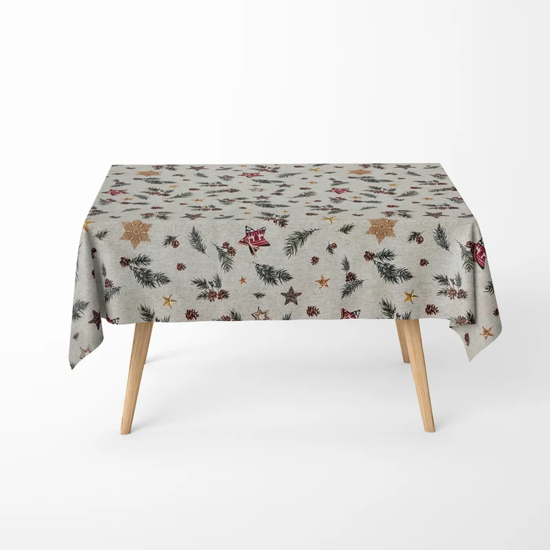 textile Tischdecke Jacquard beschichtete Baumwolle Weihnachten HOGUI 60359 eckig rund oval