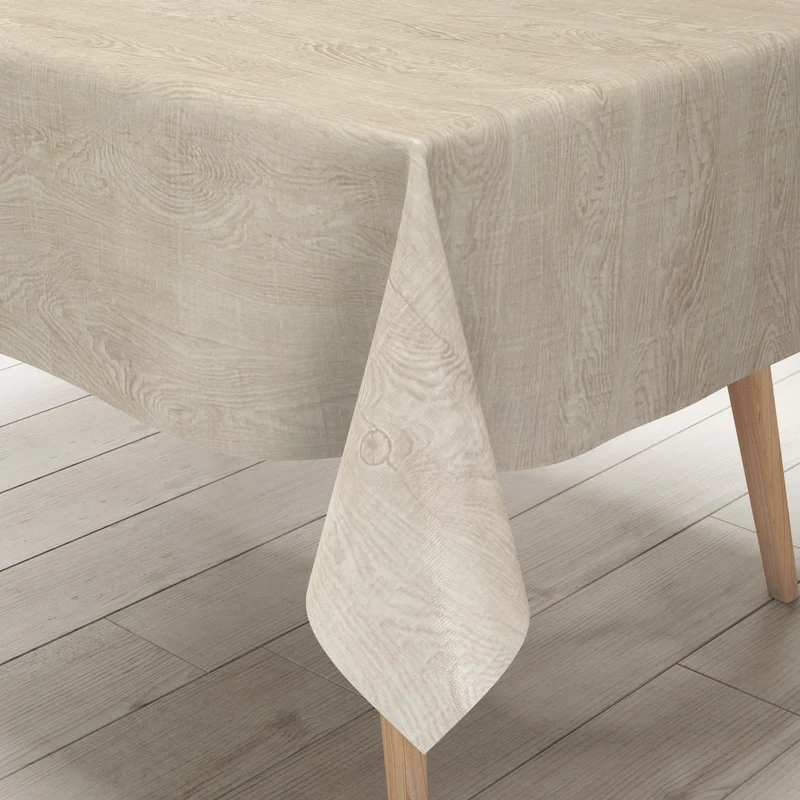 Wachstuch Tischdecke K-OZ8035 helles Holzmotiv eckig rund oval