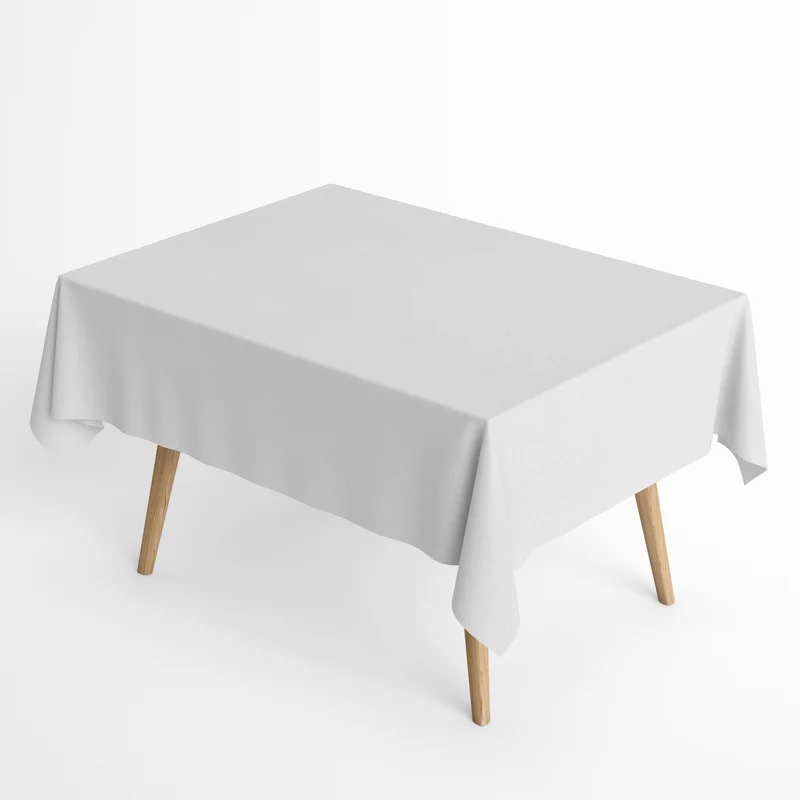 Jacquard Tischdecke aus beschichteter Baumwolle mit Fleckenschutz IBIZA BLANCO weiß uni einfarbig eckig rund oval