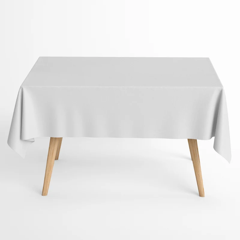 Jacquard Tischdecke aus beschichteter Baumwolle mit Fleckenschutz IBIZA BLANCO weiß uni einfarbig eckig rund oval
