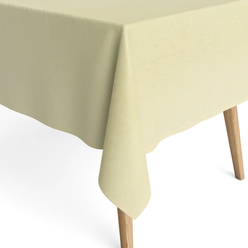 Jacquard Tischdecke aus beschichteter Baumwolle mit Fleckenschutz IBIZA CREMA creme beige champagner uni einfarbig eckig rund oval