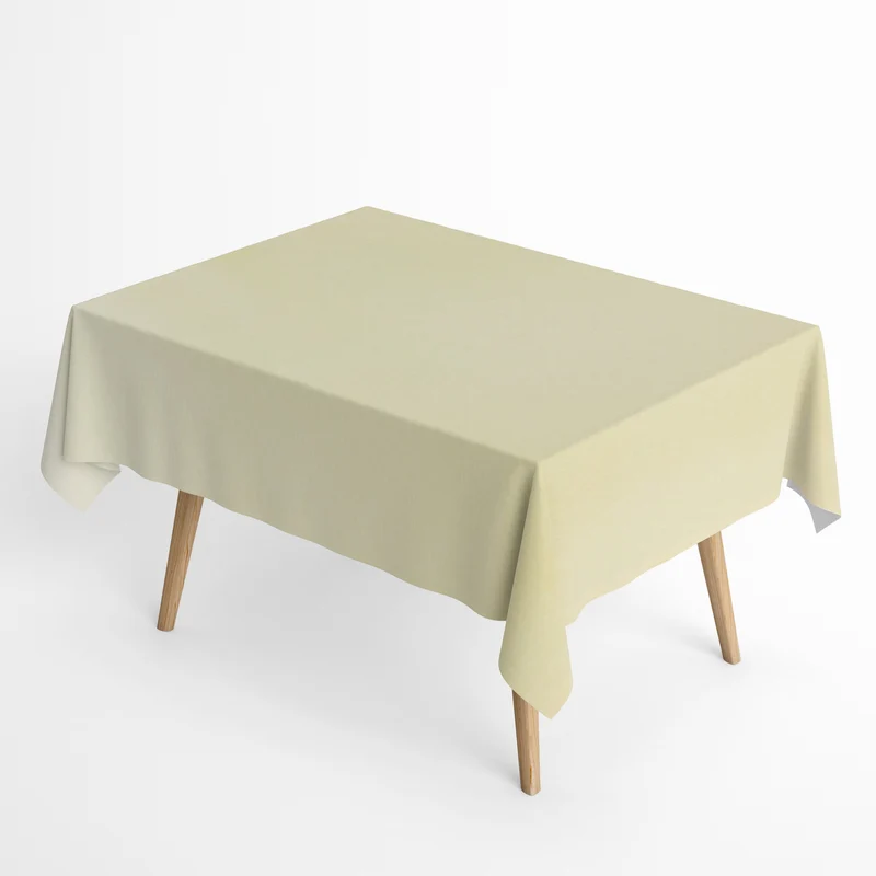 Jacquard Tischdecke aus beschichteter Baumwolle mit Fleckenschutz IBIZA CREMA creme beige champagner uni einfarbig eckig rund oval