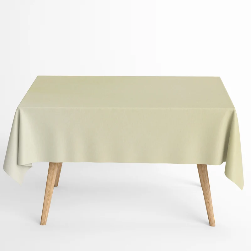 Jacquard Tischdecke aus beschichteter Baumwolle mit Fleckenschutz IBIZA CREMA creme beige champagner uni einfarbig eckig rund oval