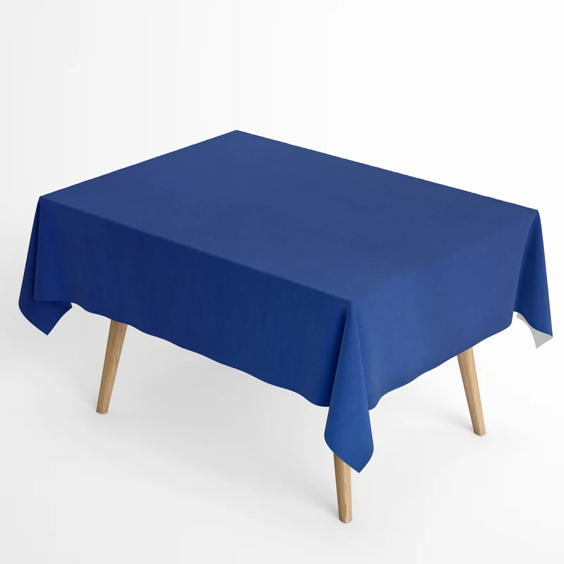 Jacquard Tischdecke aus beschichteter Baumwolle mit Fleckenschutz IBIZA DUCADOS blau uni einfarbig eckig rund oval