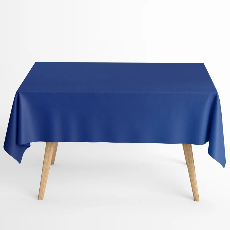 Jacquard Tischdecke aus beschichteter Baumwolle mit Fleckenschutz IBIZA DUCADOS blau uni einfarbig eckig rund oval