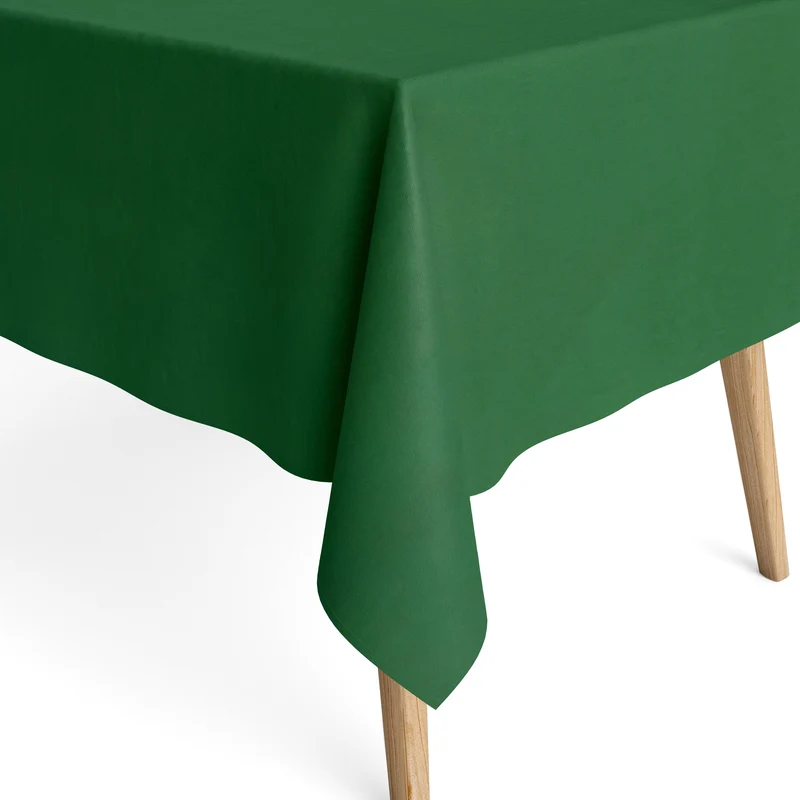 Jacquard Tischdecke aus beschichteter Baumwolle mit Fleckenschutz IBIZA HIERBA grün uni einfarbig eckig rund oval