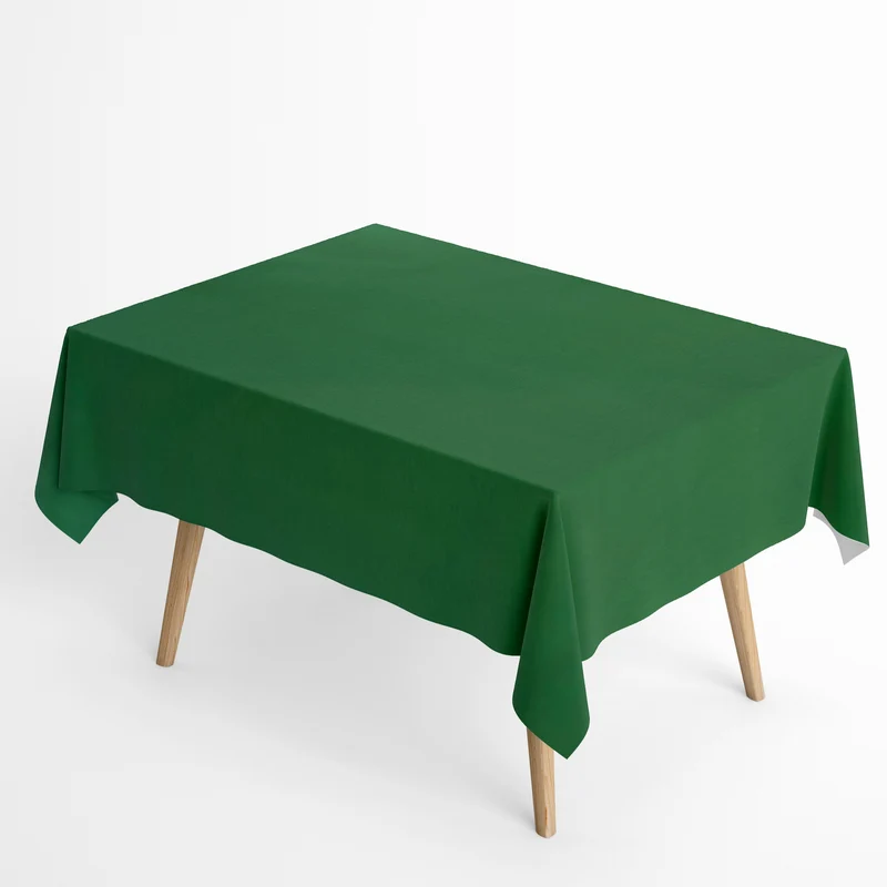 Jacquard Tischdecke aus beschichteter Baumwolle mit Fleckenschutz IBIZA HIERBA grün uni einfarbig eckig rund oval