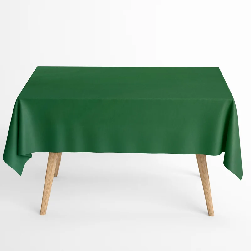 Jacquard Tischdecke aus beschichteter Baumwolle mit Fleckenschutz IBIZA HIERBA grün uni einfarbig eckig rund oval