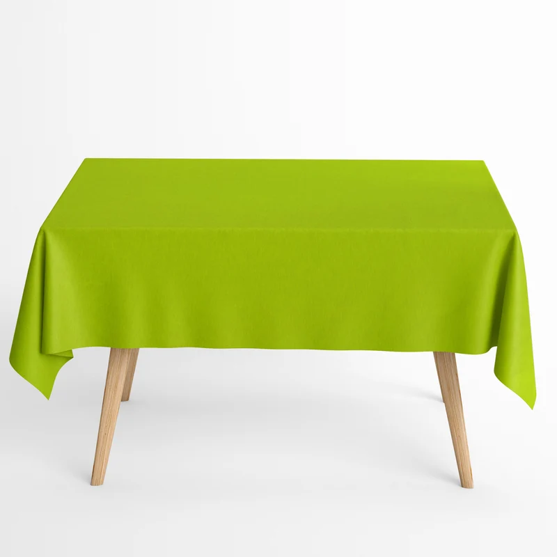 Jacquard Tischdecke aus beschichteter Baumwolle mit Fleckenschutz IBIZA VERDE ACIDO hellgrün uni einfarbig eckig rund oval