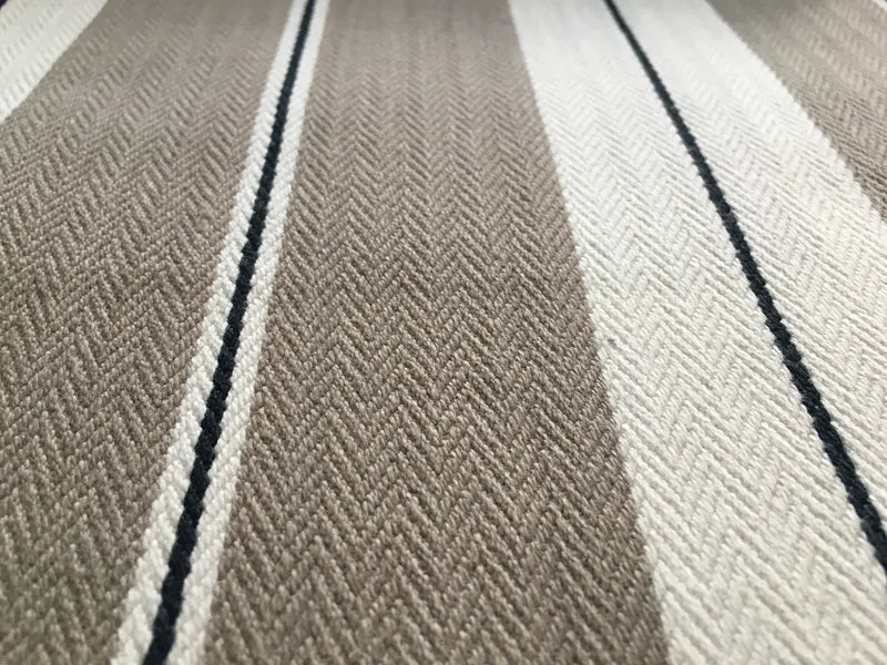 Cotton Stripes - charcoal & linen