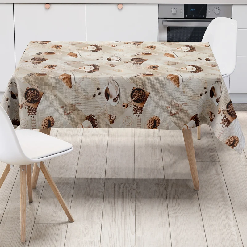 Wachstuch Tischdecke 214A Kaffee Bohnen Kaffeemotiv eckig rund oval