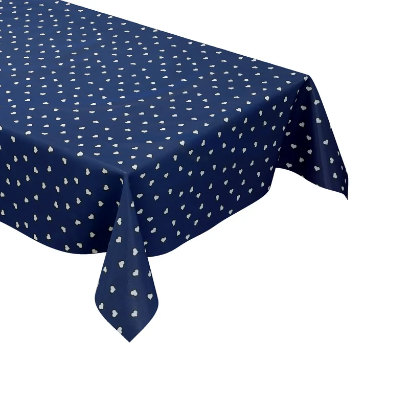 Wachstuch Tischdecke 01118-02 blau Herzen LOVE Liebe eckig rund oval